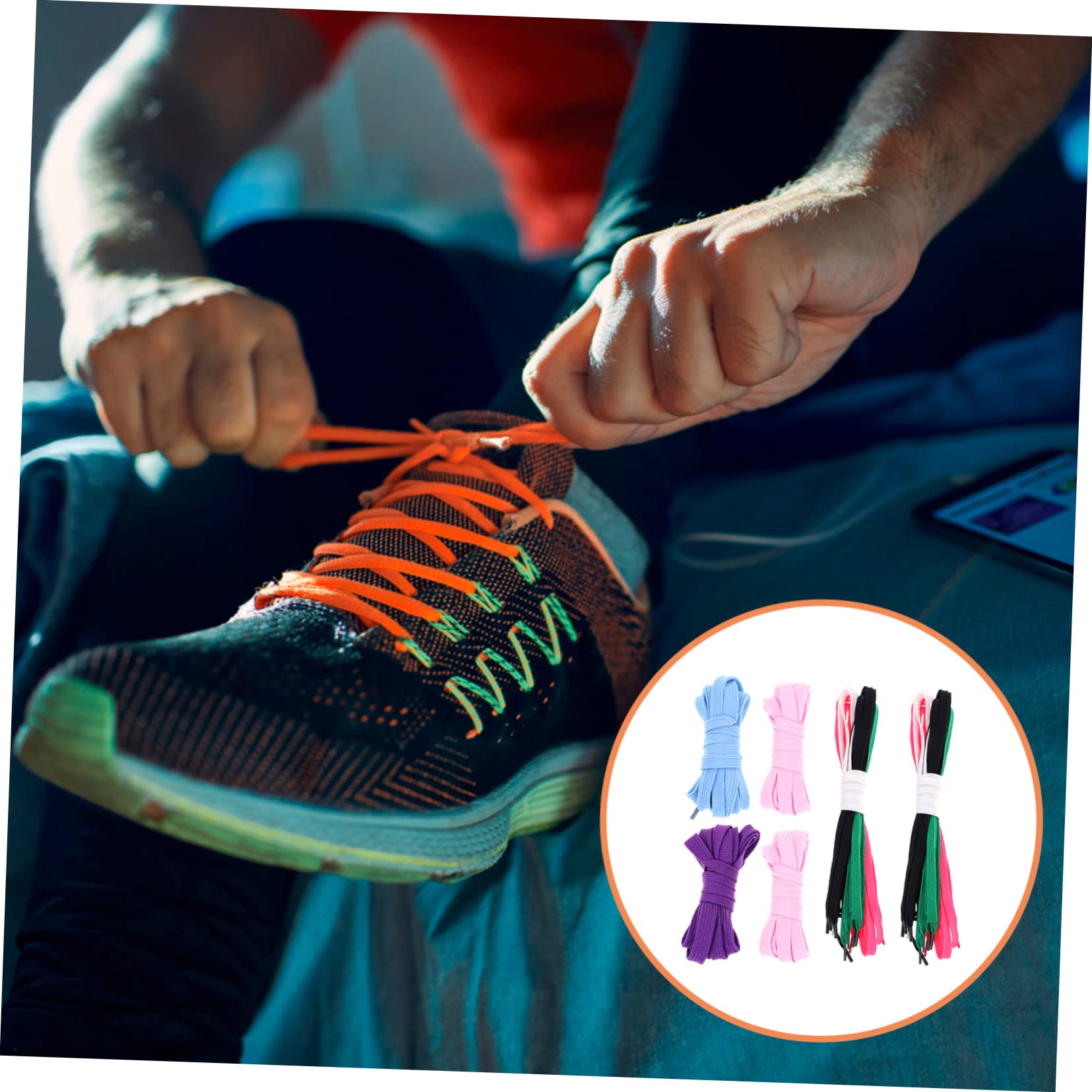 Holibanna 12Paare Bunte Flache Sportschnürsenkel für Turnschuhe Stiefel und Schlittschuhe Strapazierfähiges Material Verschiedenen Farben