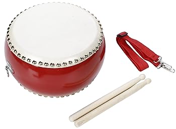 【新品・未使用】　牛革　和太鼓 1.8尺強・バチ付き・台付き　　祭り  ④ 諏訪楽器｜和太鼓販売