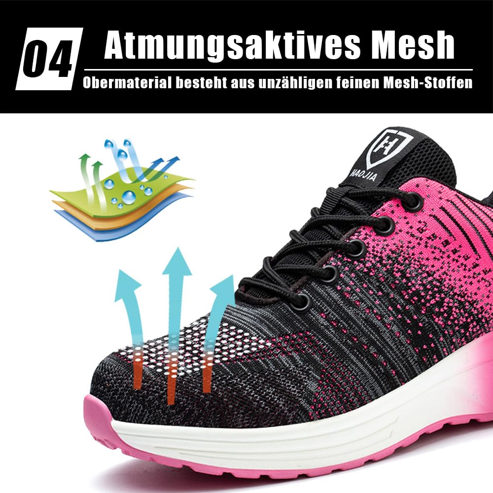 Zapatos de Seguridad Hombre Mujer con Punteras de Acero Transpirable Ligero