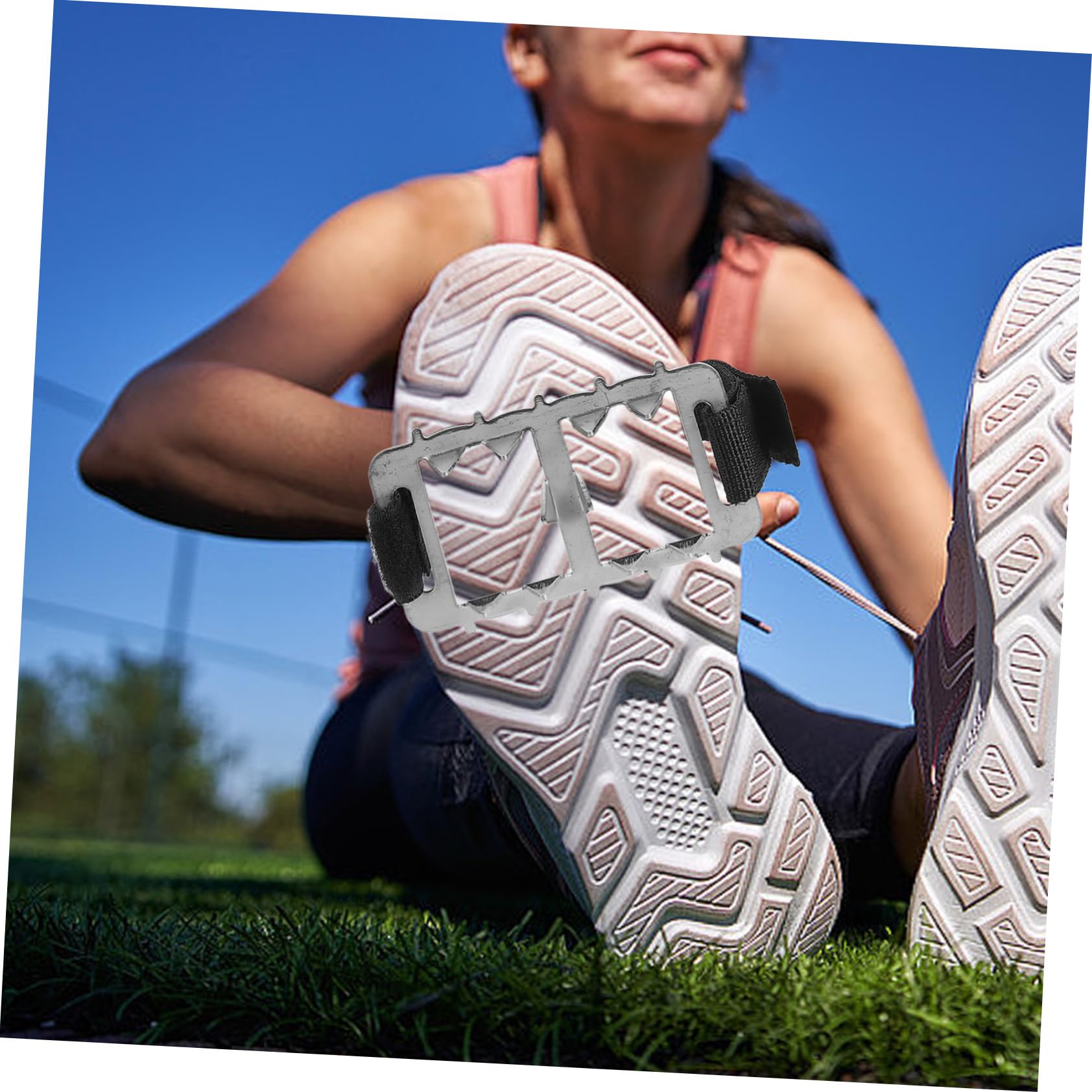 INOOMP Outdoor Supplies Winter Shoe Spikes Snow Anti-Slip Ice Grippers for Hiking Snow Shoes Grippers 26 Tines Crampon Spike for Boots