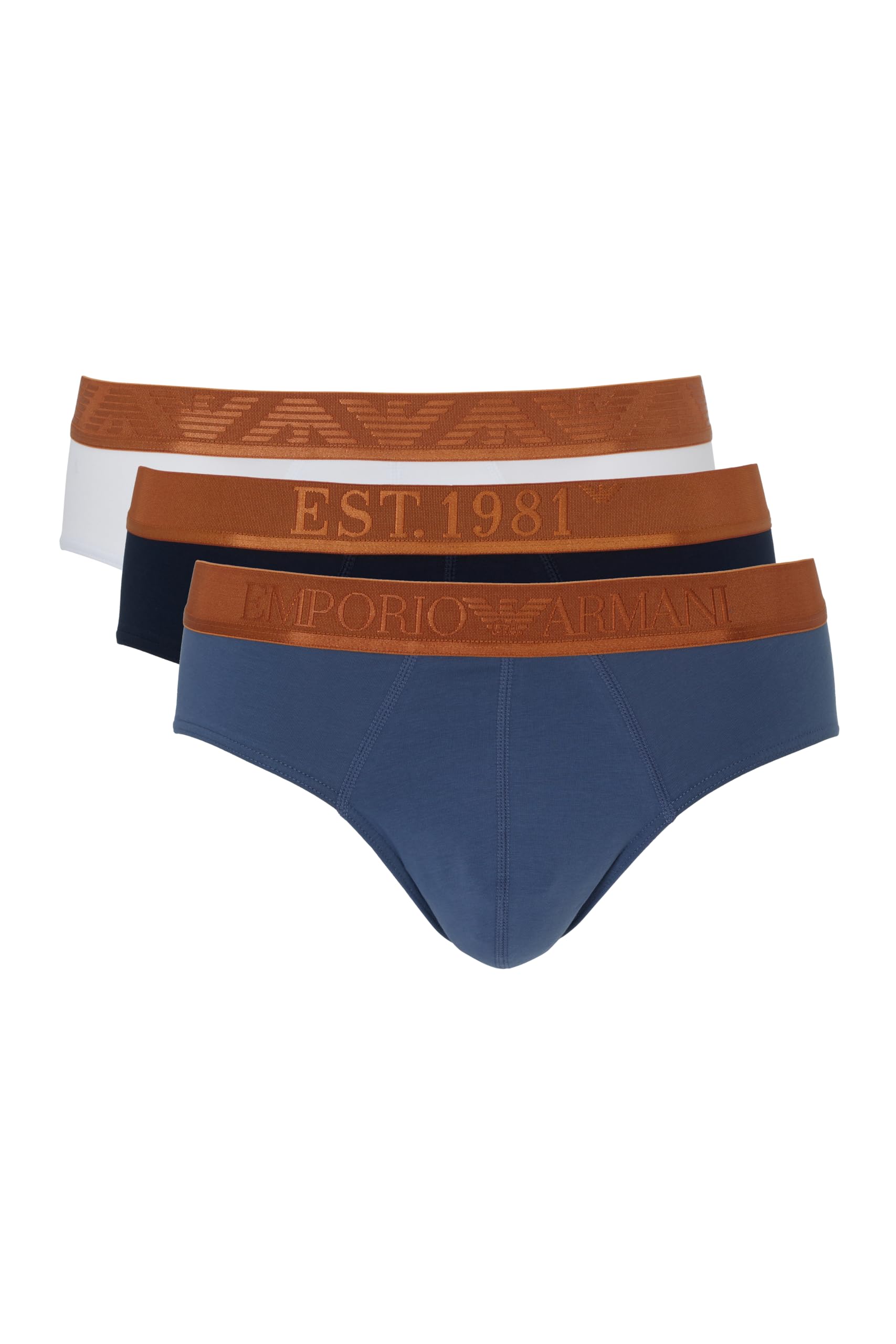 EMPORIO ARMANI Man Shiny Logoband Pack 3-Pack Brief White S
