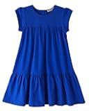 Girls Dress Short Sleeve Solid Color Tunic A-Line Tiered Swing Dress 2-6 7-16