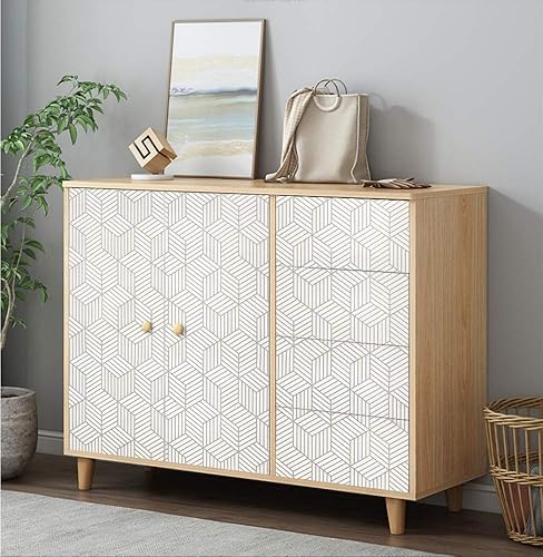 Miniatura 7 de Papel tapiz blanco y plateado para despegar y pegar, papel de contacto blanco de 17.7 x 393 pulgadas, papel tapiz de rayas plateadas, autoadhesivo,