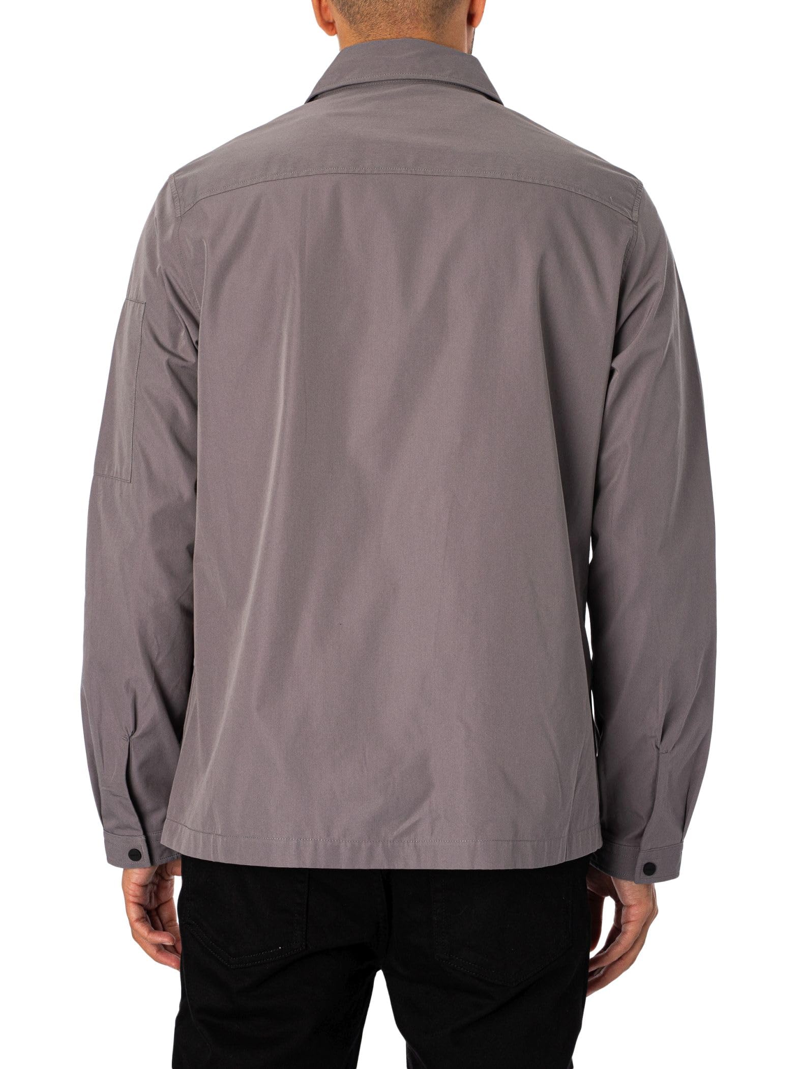 Hugo Mens Cotton Mix Canvas Zip Up Overshirt