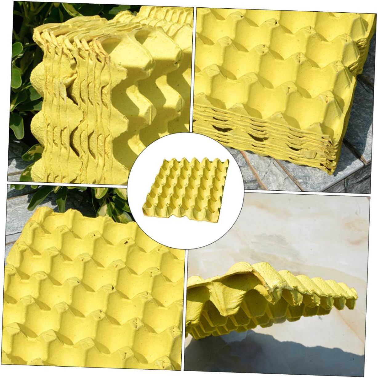 Healeved 10pcs 30-egg Storage Trays Made of Natural Paper Pulp Household Kitchen Egg Organizer Containers for Refrigerator Egg Holder Rack
