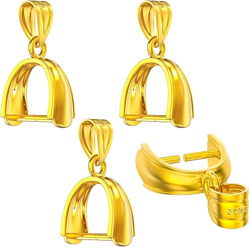 Cierre colgante de oro de 18 quilates sobre plata de ley 925 para collar y joyería para hacer joyas, conector de fianza para bricolaje, colgantes,