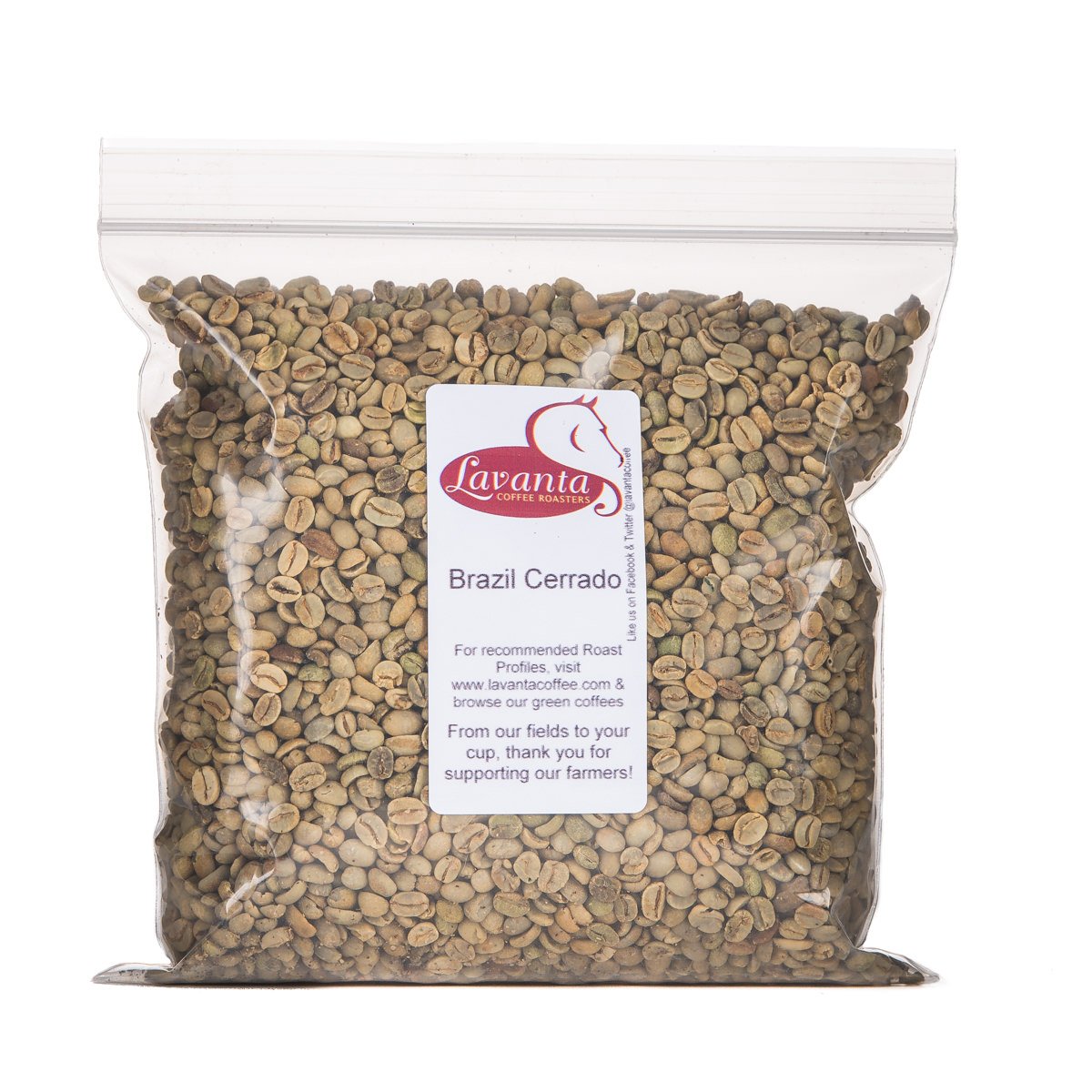 Lavanta Coffee Roasters Brazil Cerrado Direct Trade Coffee, Green, 2 lb
