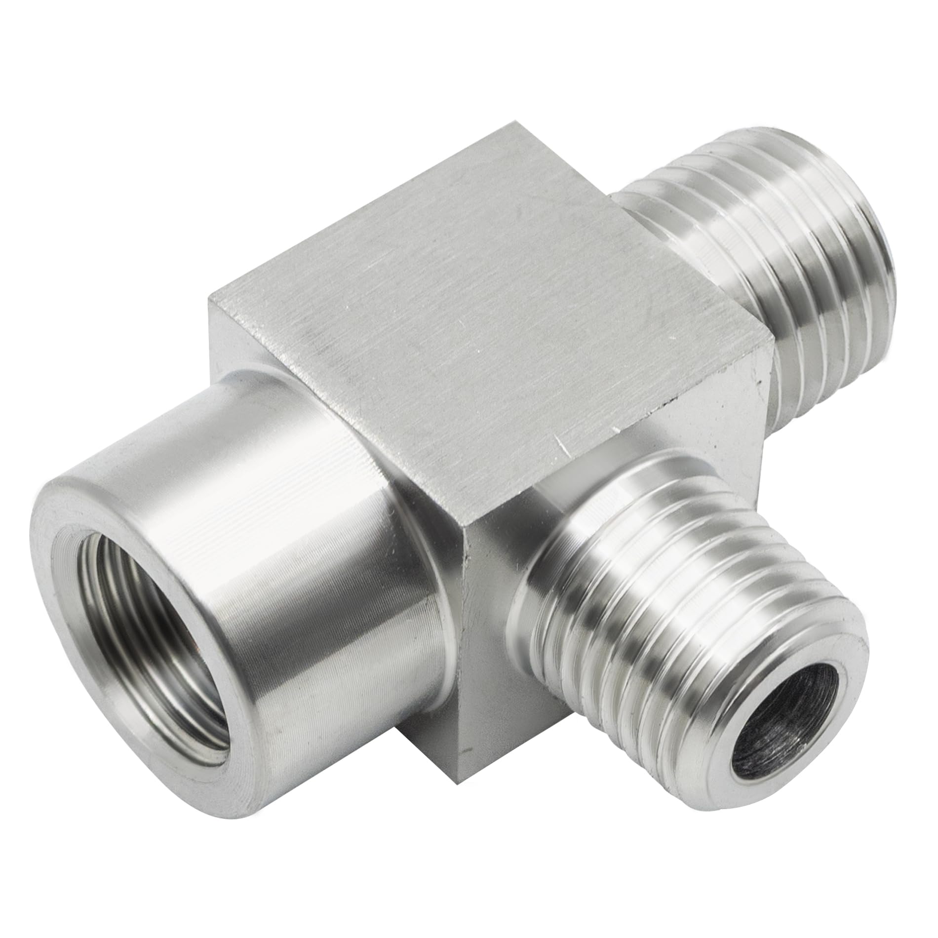 Goldpea 3/8" NPT Female x 3/8" NPT Male x 3/8" NPT Male Stainless Steel 304 T-Fitting Tee Pipe Fitting, 1pc