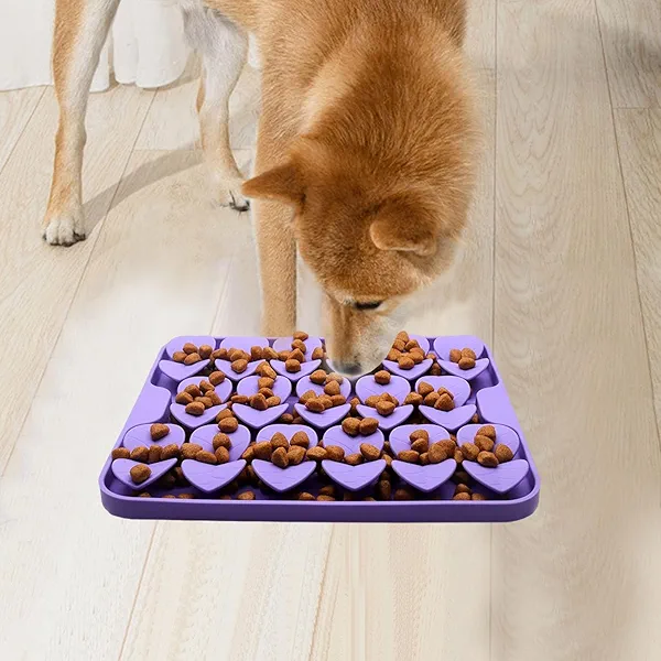 Femont Small Silicone Snuffle Mat for Small Dogs Puppy Cat Slow Down Eating,Slow Feeder Lick Mat for Dry Wet Food for Pet Training Smell,Encourages Natural Foraging Skill,Relieving Stress
