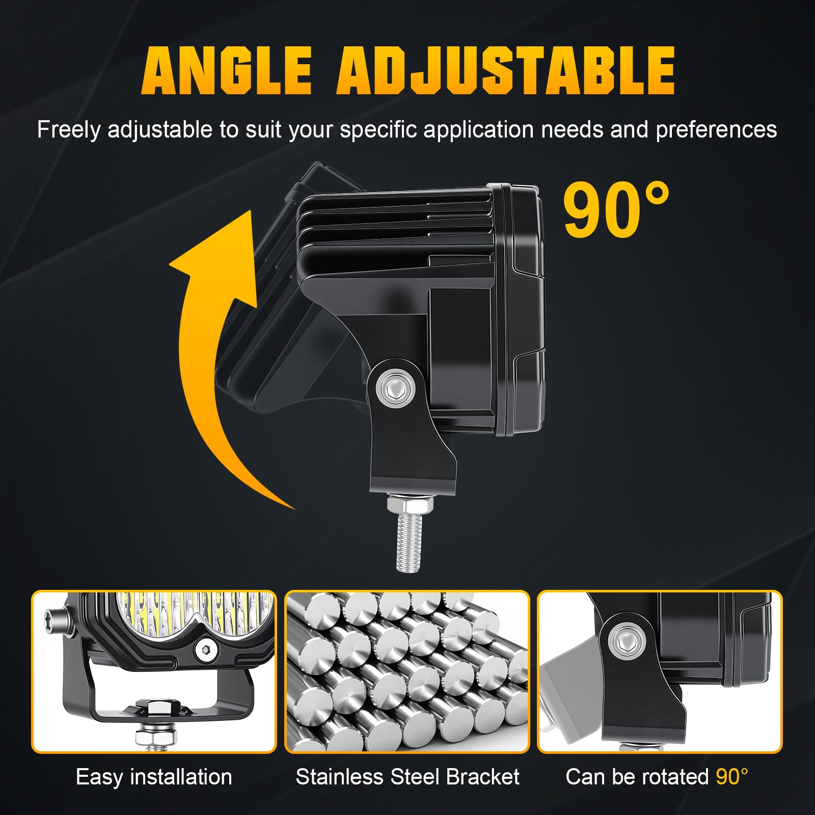 RIGIDON 2 x Mini Faro da Lavoro Led, 3 Pollici 30W 3000LM, Flood Spot Luci, Fari di Profondità, Faretti Per Fuoristrada Auto Trattore Escavatore Camion ATV 4x4, motociclette, 12V 24V 6000K Bianco