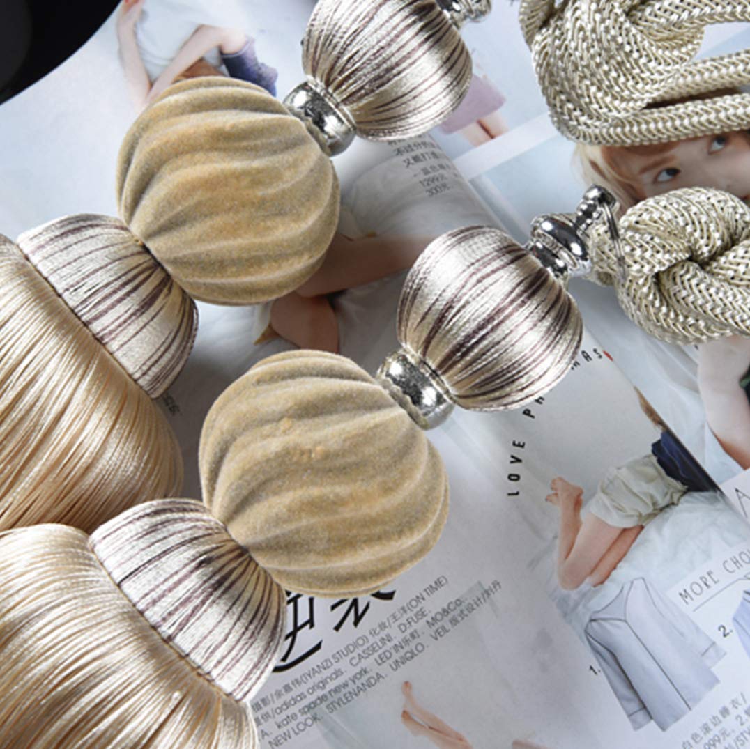1 paire d'embrasses de rideaux à pompons uniques en forme de citrouille à suspendre - Pinceaux - Accessoires de draperie (riz)