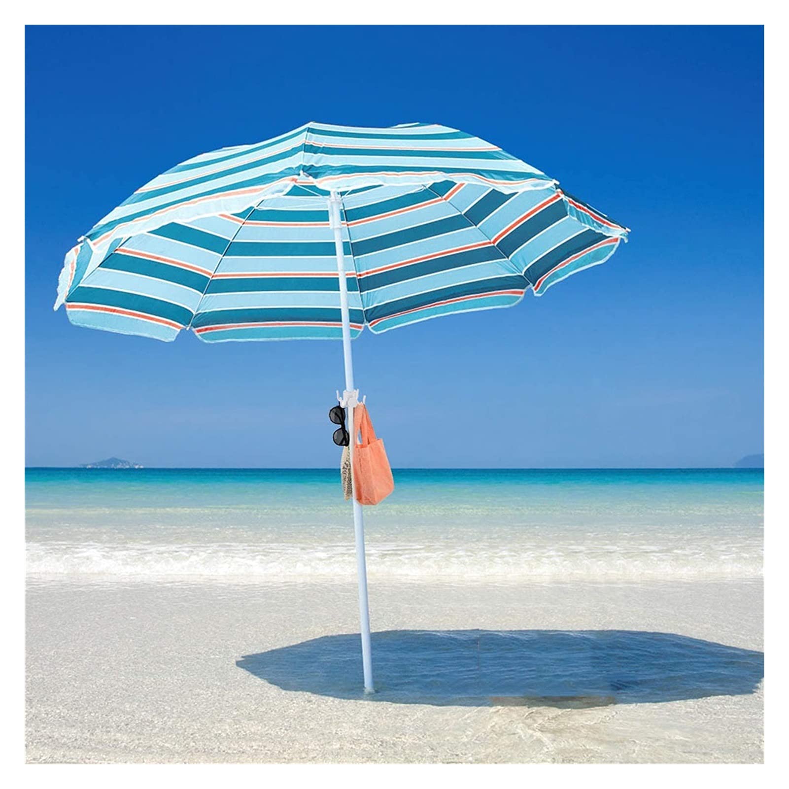 Supporto Regolabile Per Ombrellone Da Spiaggia E Giardino: Picchetto A Coclea In Plastica, Portaombrelli Stretch Per Sabbia E Terreno (Rosso/Giallo/Blu) - 5