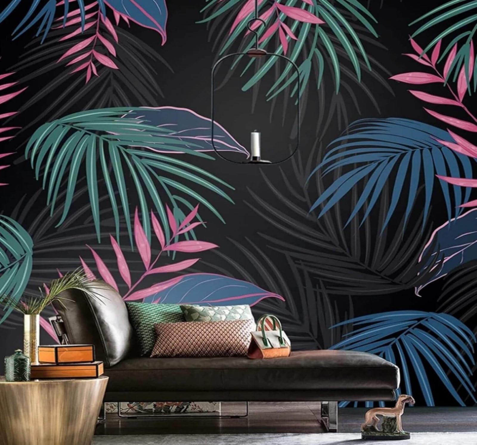 XLMING Three Dimensional Creative Colourful Jungle Leaves 3D Wallpaper Luxury Home Dining Decor Paste Sofa Living Room The Wall for Bedroom Mural-400cm×280cm