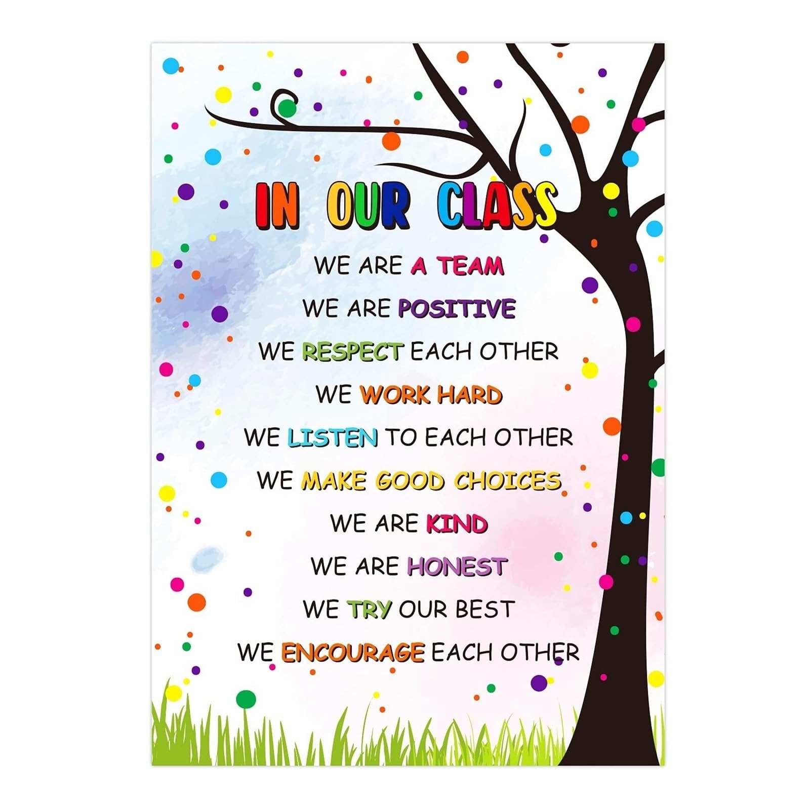 KCDFDVJFBM Inspirational Back To School Classroom Poster Motivational Decor for Preschool Kindergarten Elementary Teacher Supplies(Unframed,12x18inch(30x45cm))