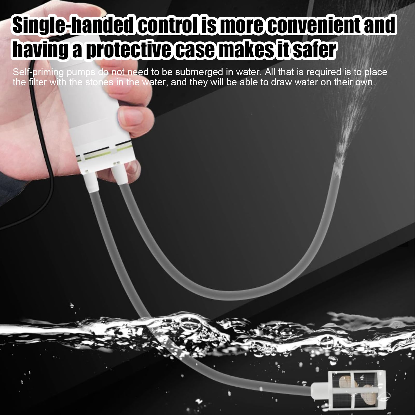 Pompa autoadescante USB per l'acqua, Mini pompa elettrica dell'acqua, Pompa elettrica da 5V autoadescante con tubo PVC da 1m e caricatore USB, Pompa autoadescante USB per l'acqua, Mini pompa elettrica