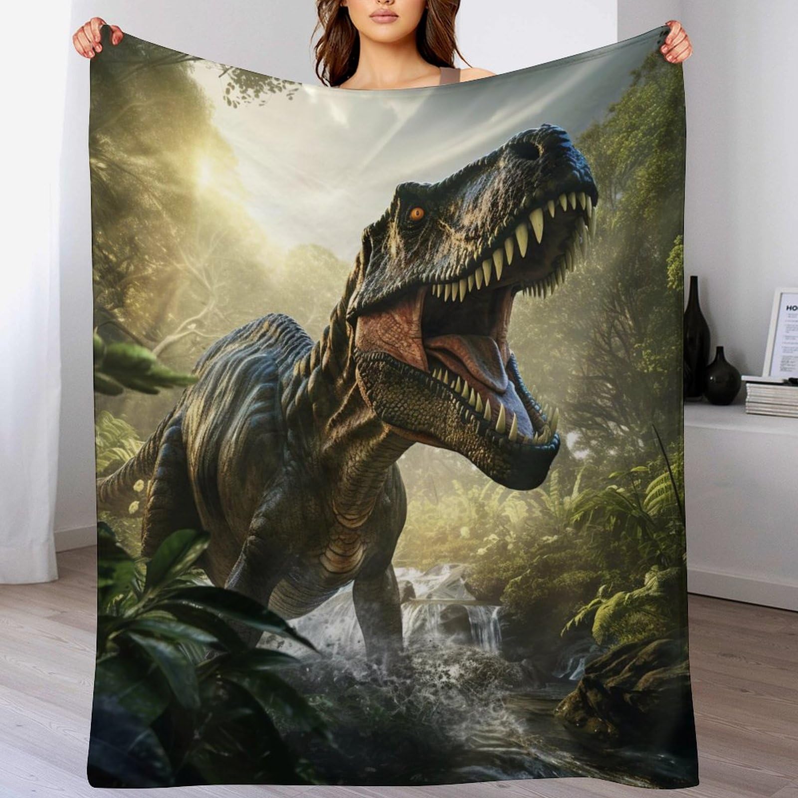 Plaid dinosaure chaud et léger pour éviter le froid en toute saison