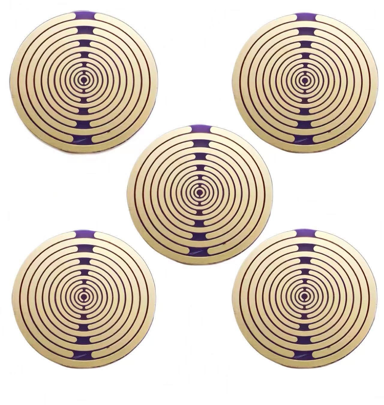 Zestaw 5 fioletowych złotych dysków MWO Lakhovsky 25 mm miedziany dysk polaryzacyjny EMFS Multi Wave Oscylator Coil Energizacja wody i równoważenie harmoniczne - inspirowane Georgesem Lakhovsky'm