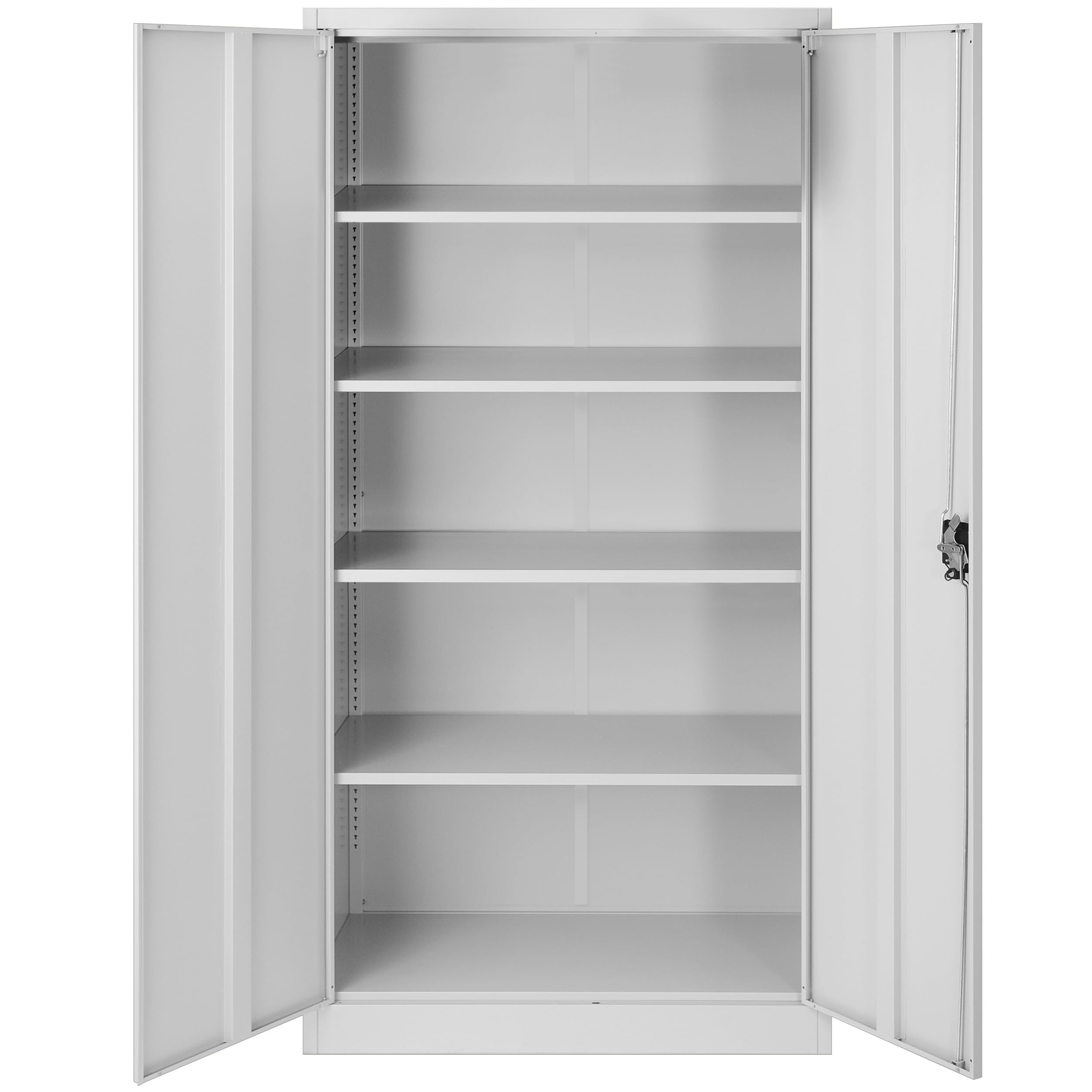 Jan Nowak Set di 4 Armadio da Ufficio C001 Archivio per Officina in Metallo Verniciato a polvere Chiudibile 185 cm x 90 cm x 40 cm (Grigio)