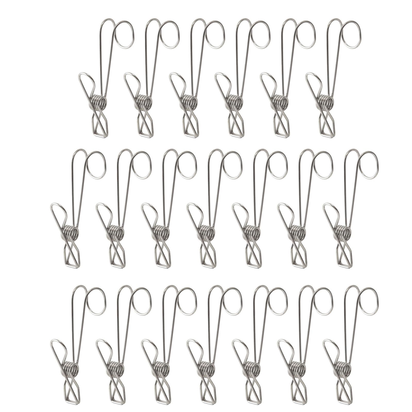Tsophreniq Of 20 Stainless Steel Laundry Hook Multifunctional Clothespins Metal Clip for Clamping Clothes and Accessories Windproof Clip