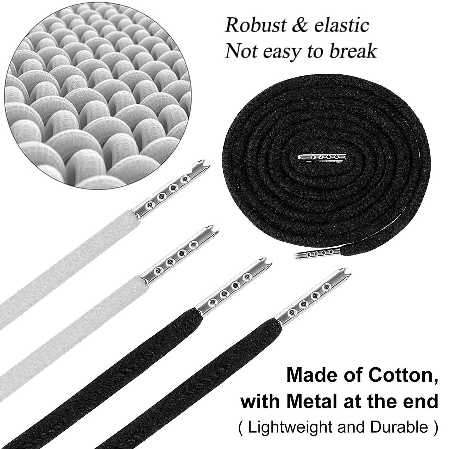 10 Lacci Piatti Di Ricambio Per Pantaloni Della Tuta - Nero, 130 Cm, Facili Da Infilare - Foto 5