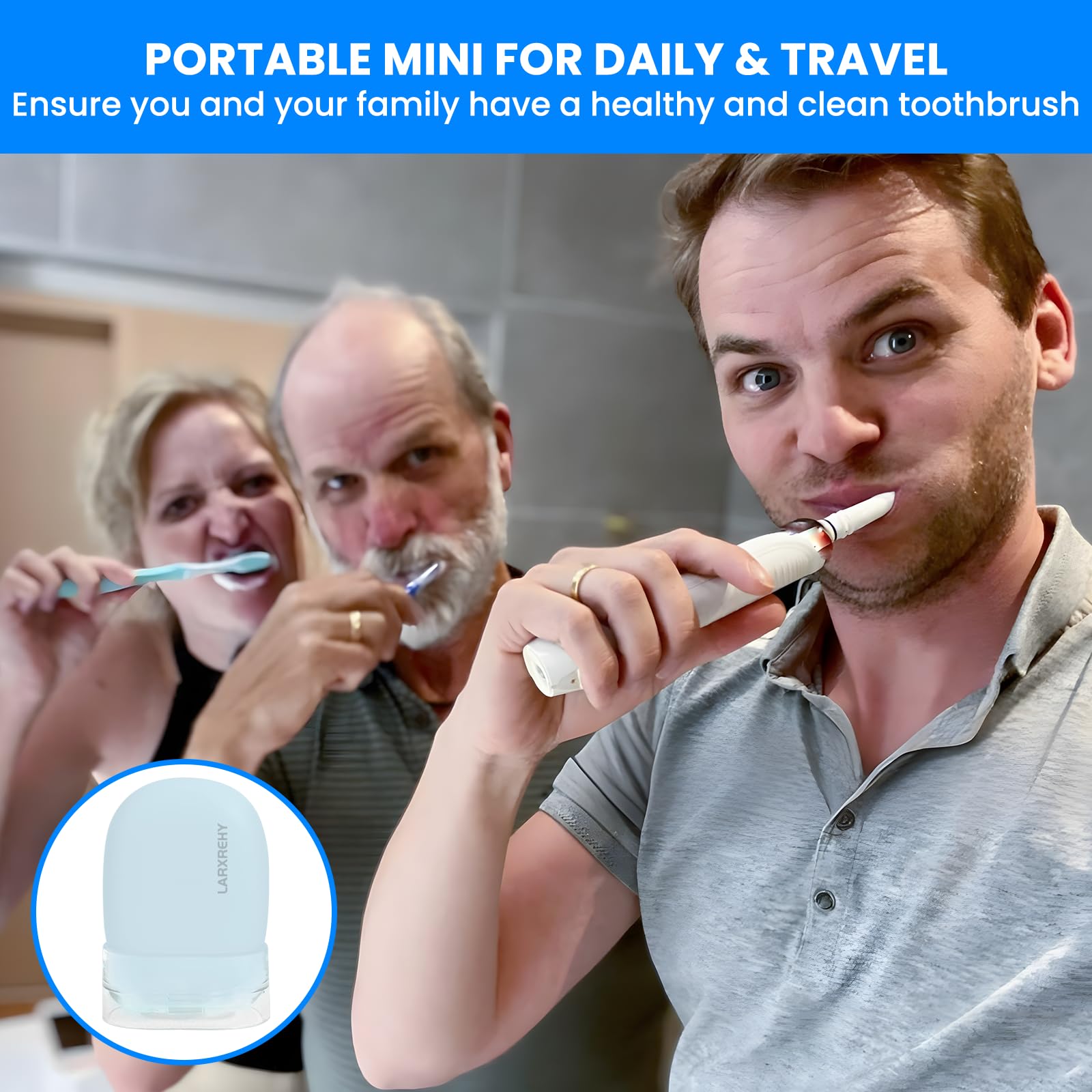 Funda limpiadora de cepillos de dientes – Fundas para cepillos de dientes con soporte, portátil y recargable, estuche limpiador de cepillos de dientes de viaje para el hogar – Se adapta a