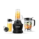 nutribullet Full-Size Blender Combo, Single-Serve & Large Capacity, 1200W, 64oz Pitcher, 32oz Cup, Extractor Blade, 3-Speed, Pulse, Smoothies, Soups, Sauces, Easy Cleaning, Matte Black, NBF50500AK