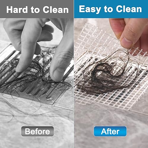 Miniatura 2 de Calcomanías desechables de malla para drenaje de pelo, 25 unidades, atrapasuelos para ducha, cuadrado de 6.1 pulgadas