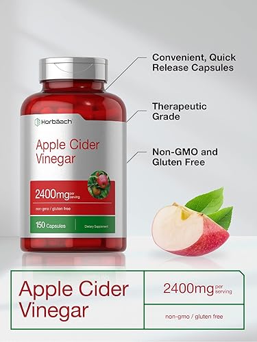Miniatura 3 de Cápsulas de vinagre de sidra de manzana  2400 mg  200 píldoras  Suplemento sin OMG sin gluten  por Horbaach