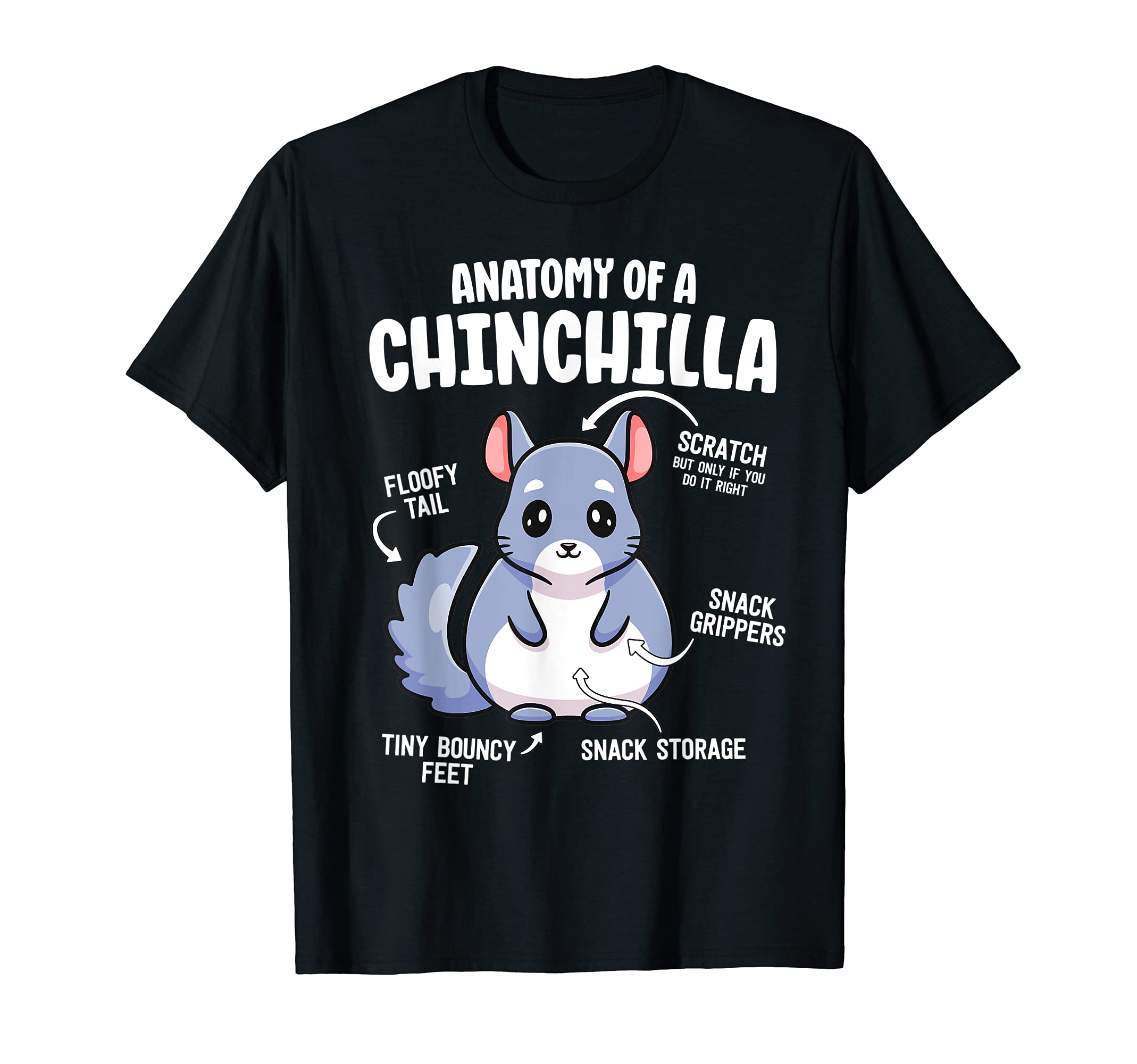 Chinchillas by Joy HausAnatomy Of A Chinchilla Shirts For Women Lover Mom T-ShirtOEKO-TEX STANDARD 100