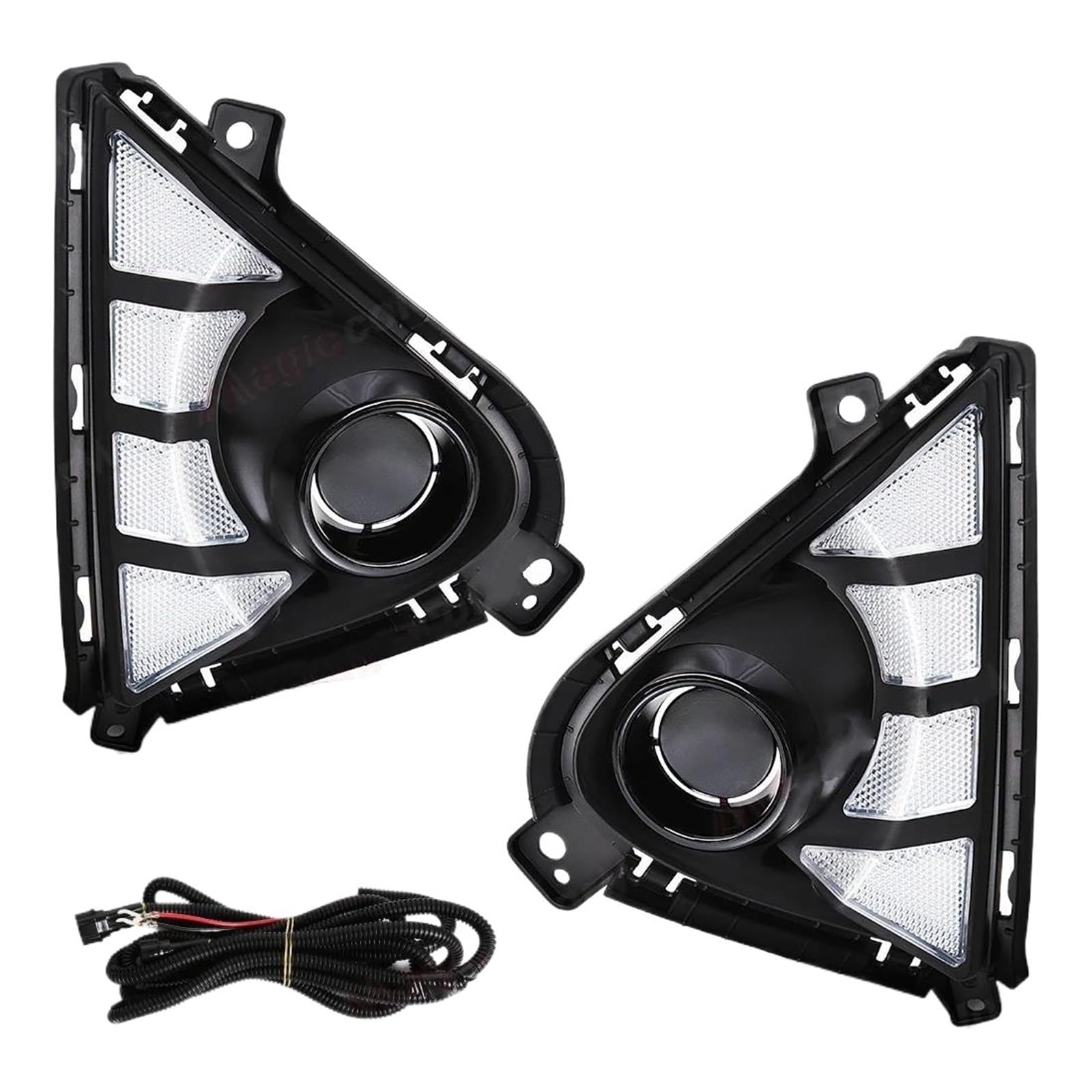 Genérico Faro Antiniebla Luces Diurnas LED DRL Para Hyundai Para Accent 2021 2022 2023 Parachoques Delantero Faros Antiniebla Intermitentes Blanco Amarillo Luz Antiniebla Delantera