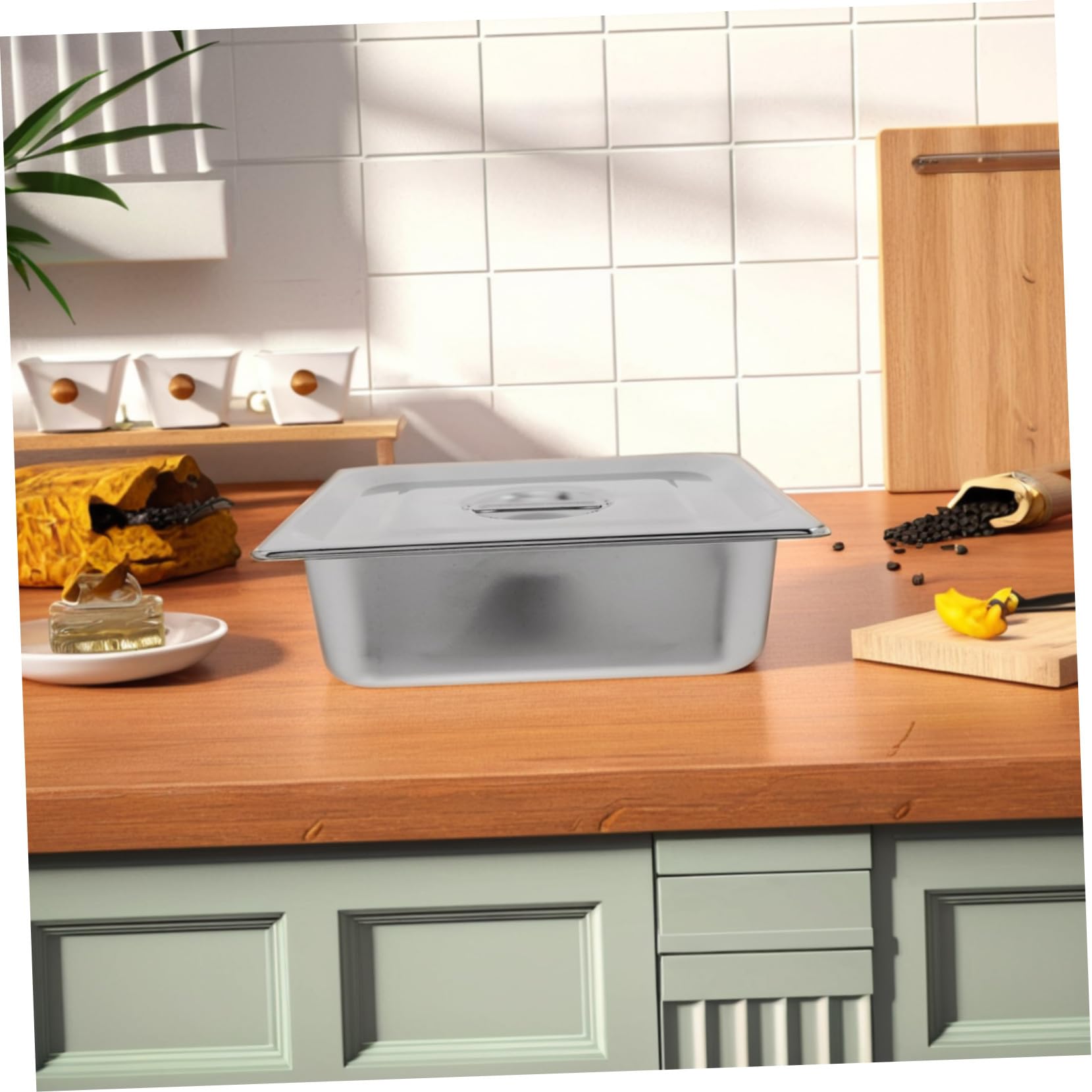 Bac Inox Rectangulaire avec Couvercle Hermétique Pan Acier Empilable pour Buffet et Cuisson Vapeur Restauration et Traiteur Lot