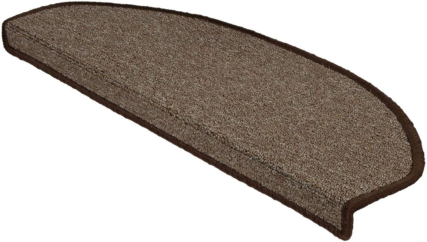 casa pura® London Tappetini per scale e per gradini per uso interno, disponibili singolarmente o in confezione da 15 pezzi, marrone chiaro