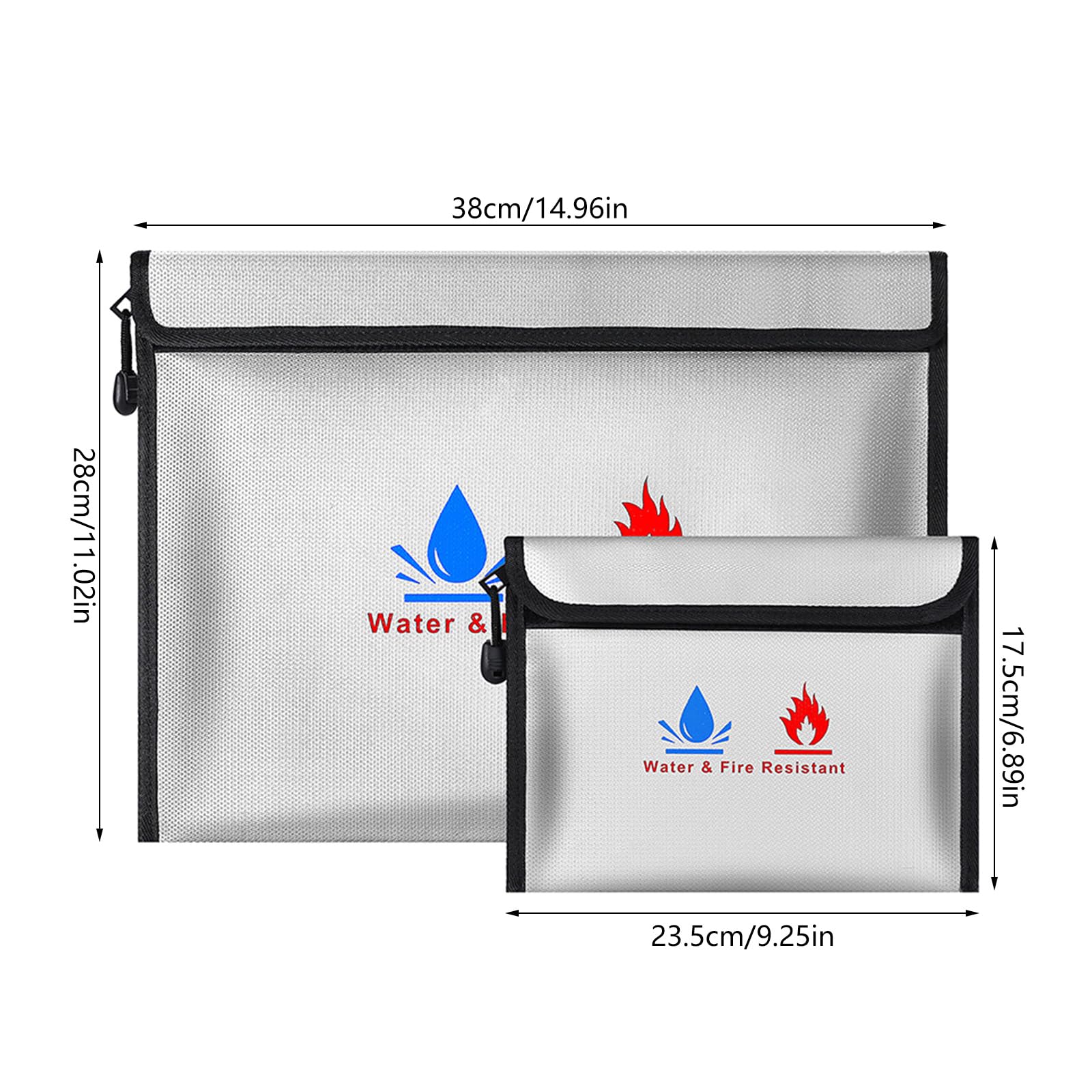 Bolsa de documentos ignífuga, impermeable, ignífuga, bolsa de archivos, bolsa organizadora de almacenamiento de documentos, bolsa de archivos de viaje, para oficina y escuela