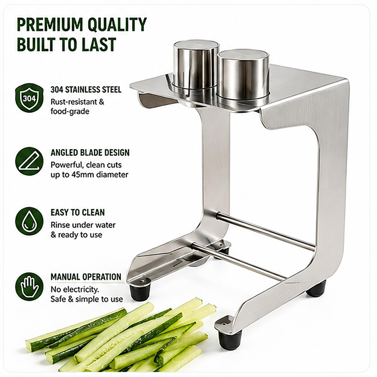 Tagliacetrioli Professionale per Sushi, Tagliaverdure in Acciaio Inossidabile per Bastoncini di Carote, Include 2 Lame Personalizzate (Opzioni a 8/10/12 Fessure), Diametro 45 mm