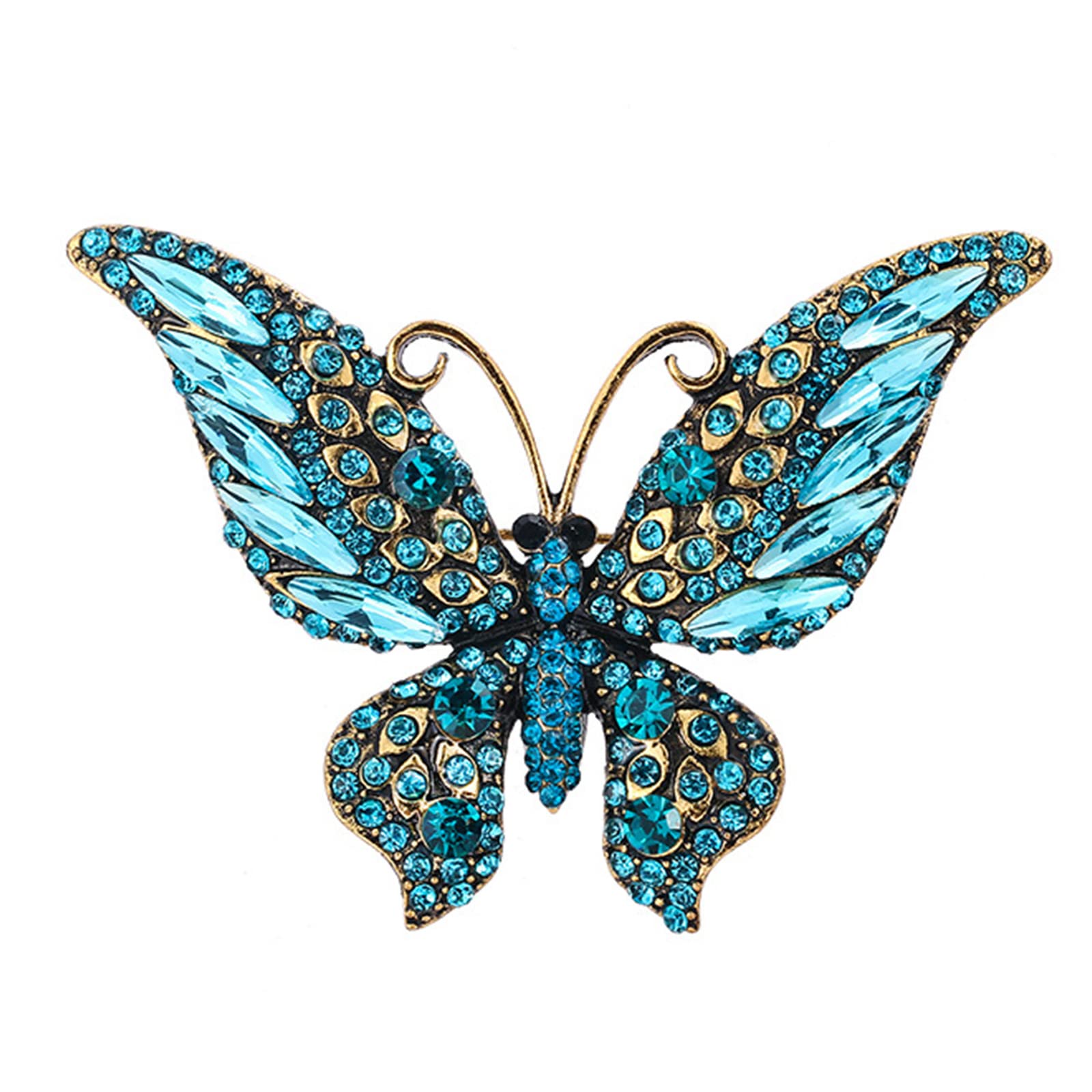 Uqezagpa Unisex D Vintage Crystal Animal Brooch Sparkly For Rhinestone For Butterfly Pin Retro Clothes Corsage Scarf Shawl Clip Crystal Animal Brooch Sparkly Shawl Clip
