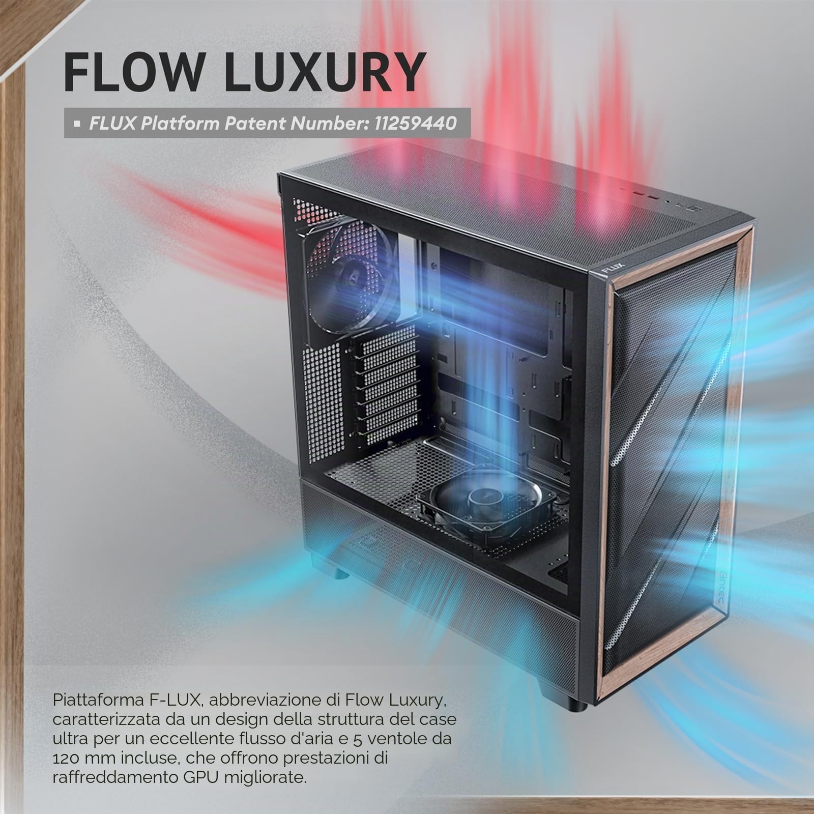 ANTEC Geh Antec FLUX Midi Tower Schwarz Retail
