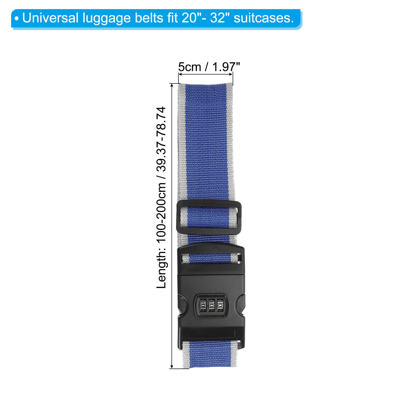 yGadget 2x Cinghie per Valigia con Blocco a Cobinazione - da 100 c a yGadget 2x Cinghie per Valigia con Blocco a Cobinazione - da 100 c a