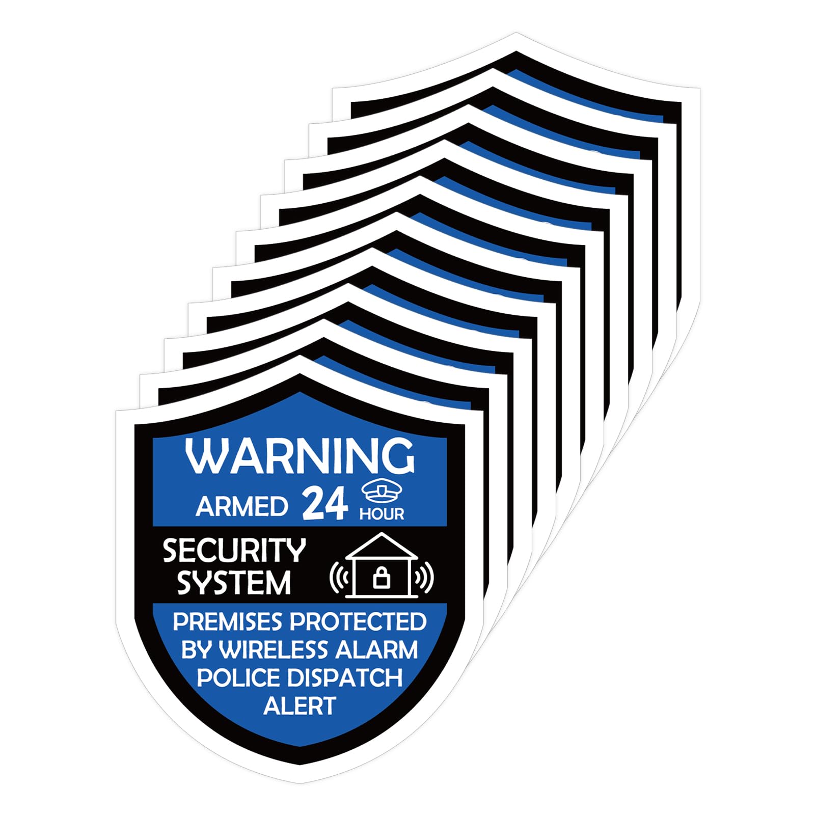 Security Alarm System Sign for Home 10pcs Self-Adhesive Weatherproof 24 Hours Warning Sticker Safety Protection System for House Doors and Windows Business Indoor Outdoor Vinyl Signs Non-Magnet