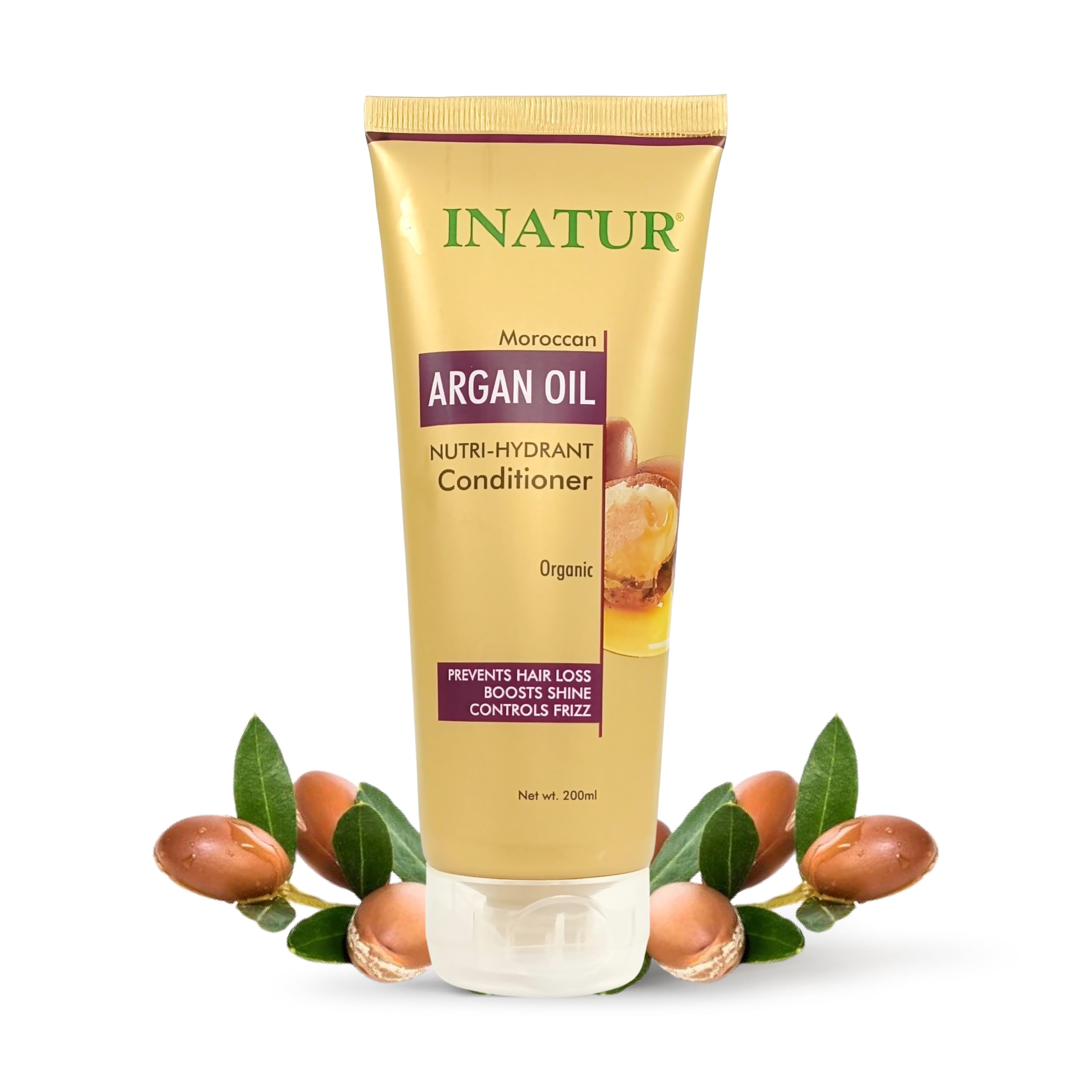 inatur Argan Oil Hair Conditioner | Nourishing & Frizz Control | Deep Conditioning for Smooth, Shiny Hair | Sulphate-Free & Color Safe Formula | 200ml