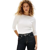 Tommy Hilfiger Donna Maglietta Maniche Lunghe New Cody Slim Scollo a Barca