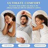 Vista 7 de JOLLYVOGUE Almohadas tamaño estándar, juego de 4, colección de almohadas de cama para dormir, almohadas de calidad hotelera para personas que