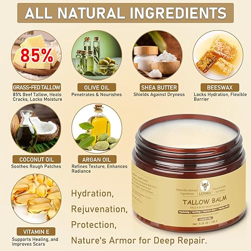 Miniatura 8 de LEPONIX Sarga de ternera para la cara, bálsamo de ternera alimentada con pasto, hidratante facial de ternera para hidratación profunda y calmante,