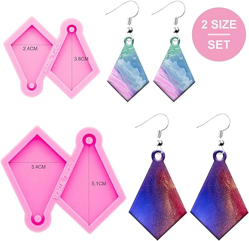 Miniatura 2 de 2 moldes de resina de silicona para hacer joyas, moldes de silicona para resina para hacer aretes de mujer y niña, moldes de resina epoxi, moldes de