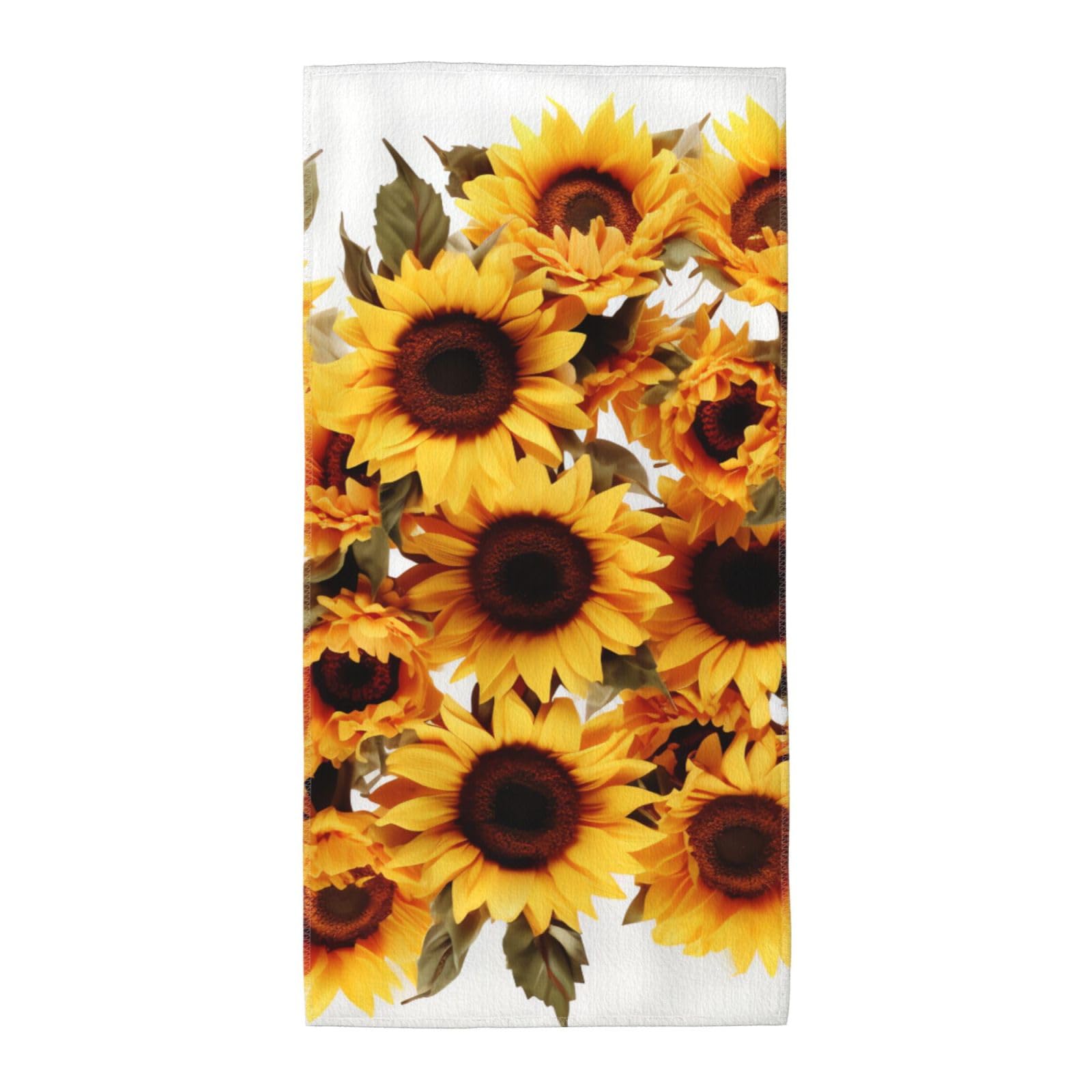 FodPand Microfiber Hand Towels for Bathroom, Soft Absorbent Decorative Face Towel Beautiful Sunflowers Guest Bath Towel 12"X24" Kitchen Dish Towel for Bathroom Kitchen Hotel Gym Spa Towels