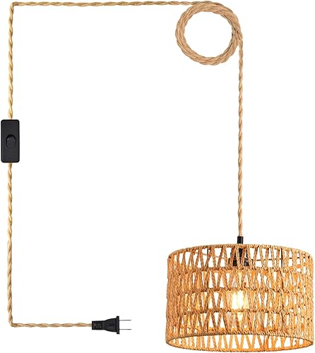 Miniatura 11 de Cable de luz colgante industrial de 15 pies - Accesorio de luz colgante enchufable, Cable de lámpara colgante estilo granja de 15 pies con 1