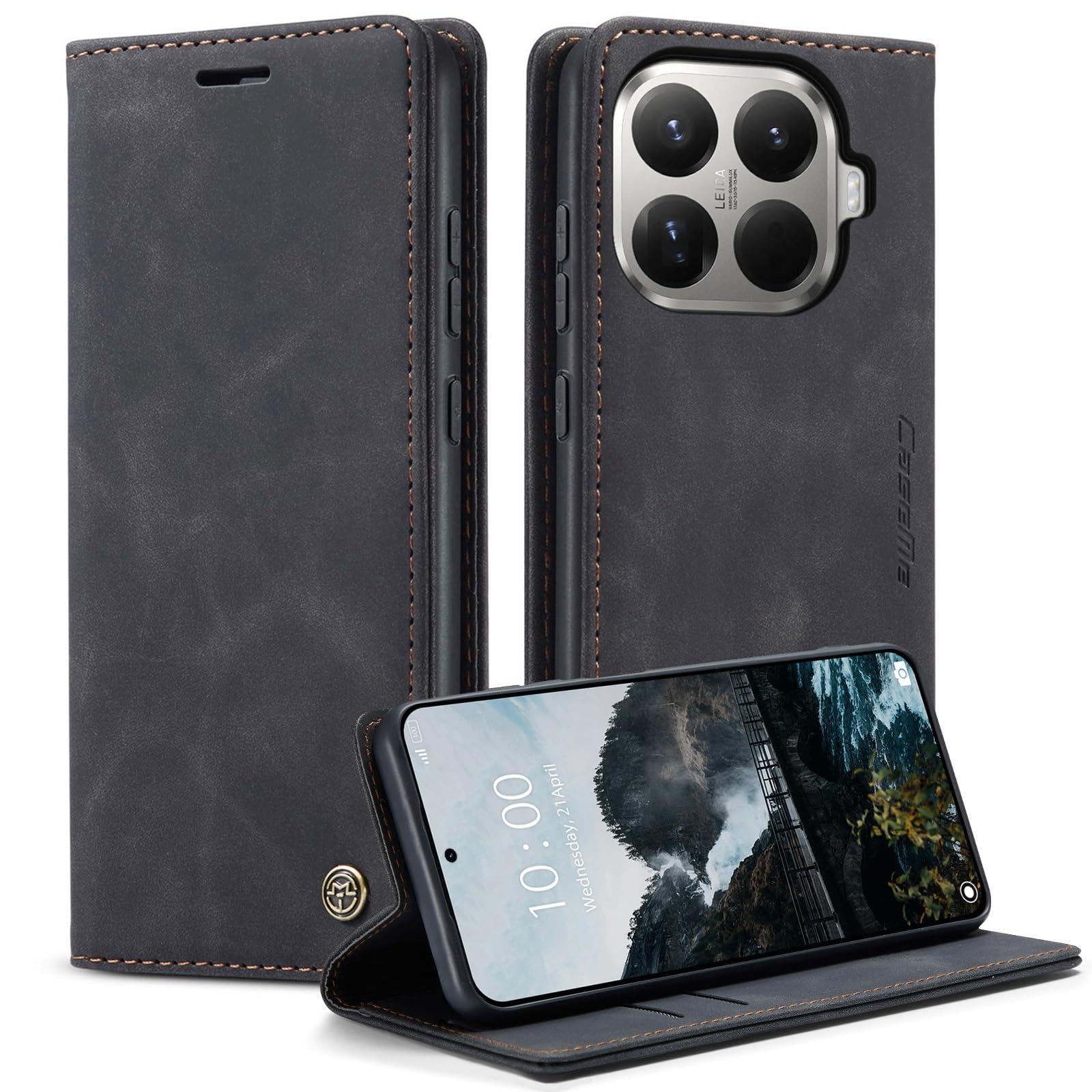owlhold Handyhülle für iPhone klapphülle Premium hülle Weiches Vintage-Nubukleder Lederhülle