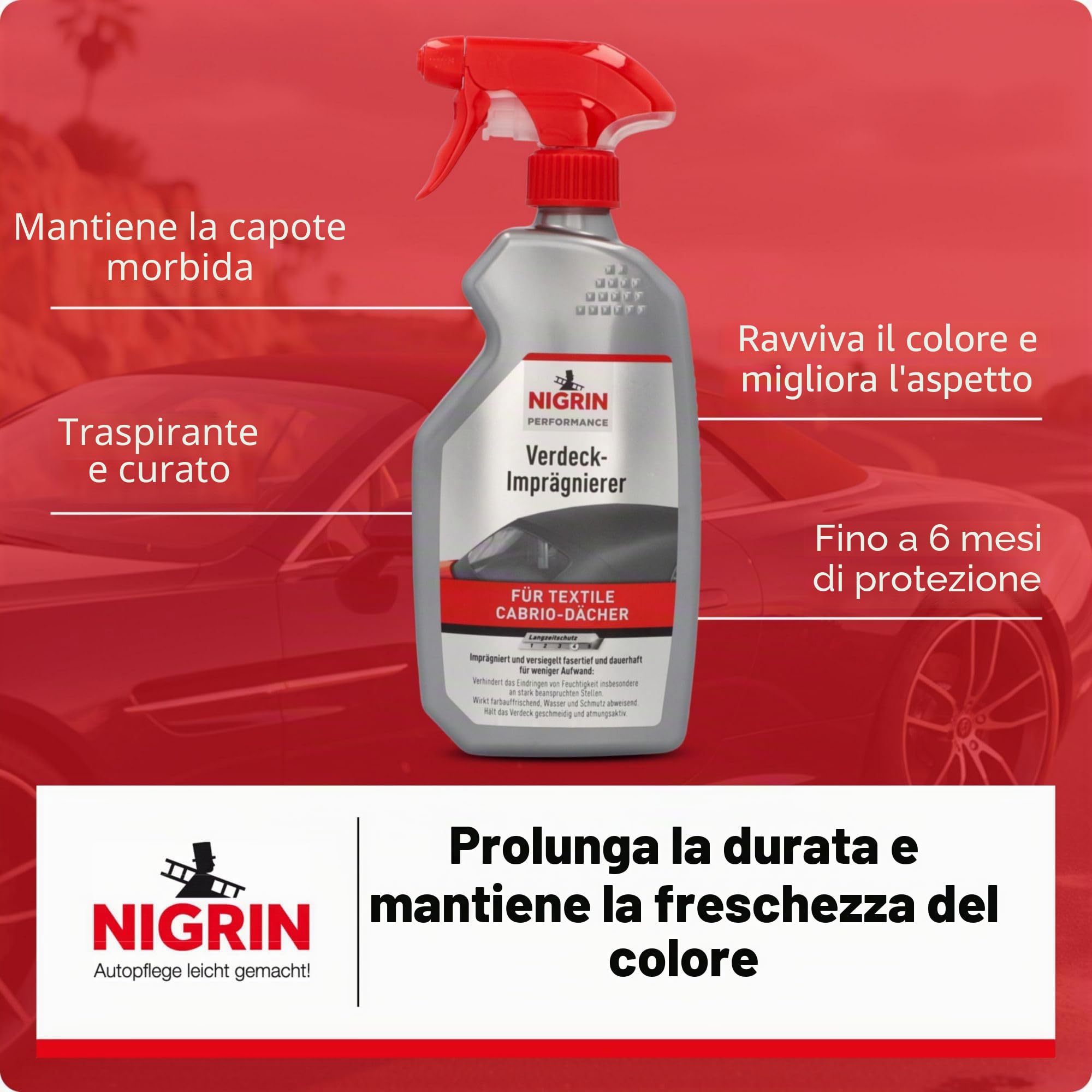 Nigrin 74183 Impregnante per Capote, 500 ml