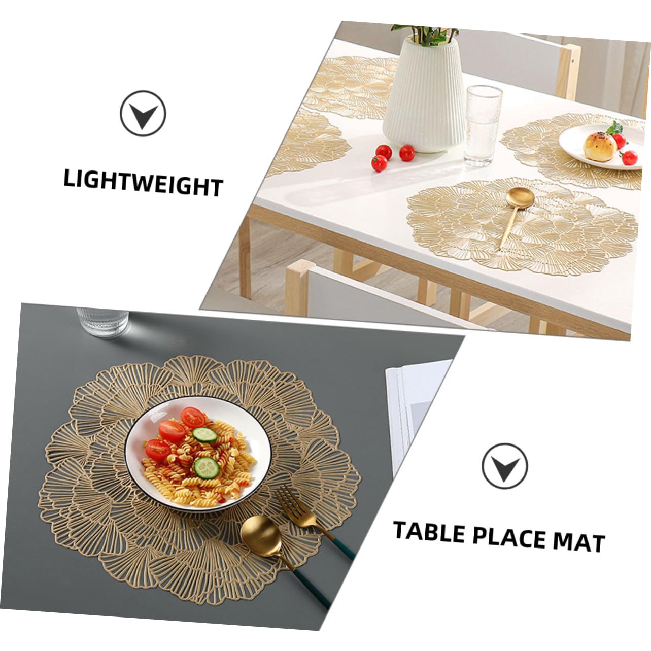 Sets de Table Ginkgo 12 Pièces en PVC Décoratifs pour Table
