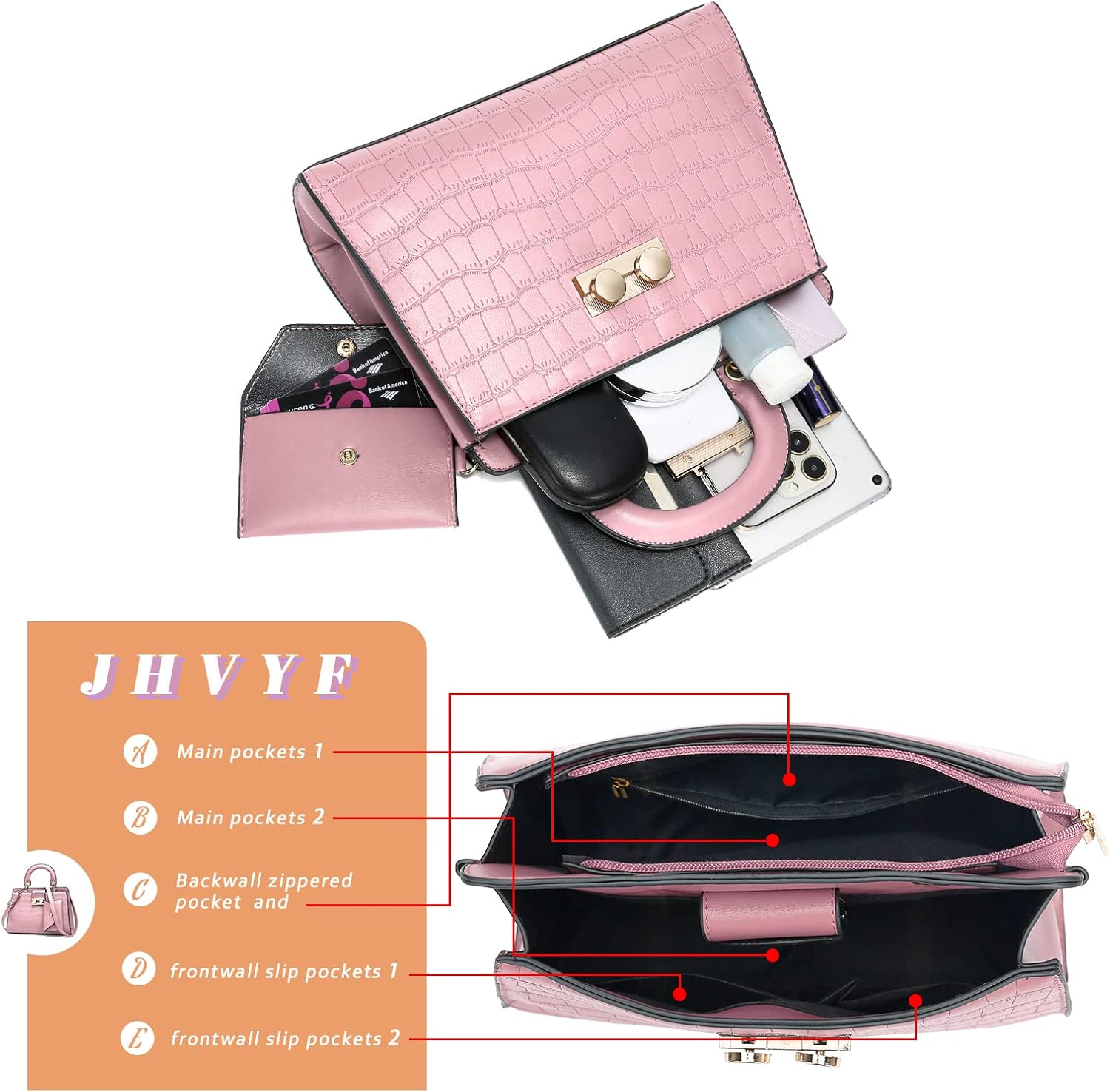 JHVYF Women classics Top Handle Handbag Crossbody for Women Casual Purse Satchel Tote shoulder bags