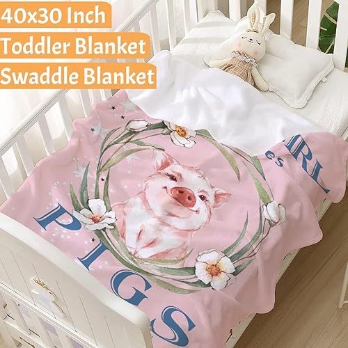 Miniatura 2 de Just A Girl Who Loves Pig - Manta de franela mullida para viajes, picnic, cama, sofá, cálida y acogedora para todas las estaciones, patrón